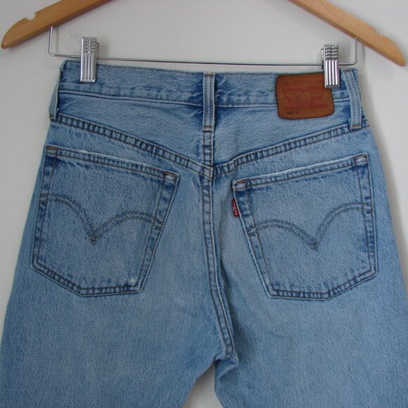 Levi's 501 Original Jeans Ankle Distressed Light Wash Button Front 25 - Picture 10 of 13